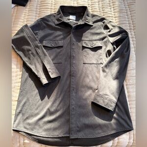 7 Diamonds Charcoal Stretch Suede Shirt Jacket